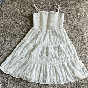 White Ruffled Tiered Sundress with Spaghetti Straps